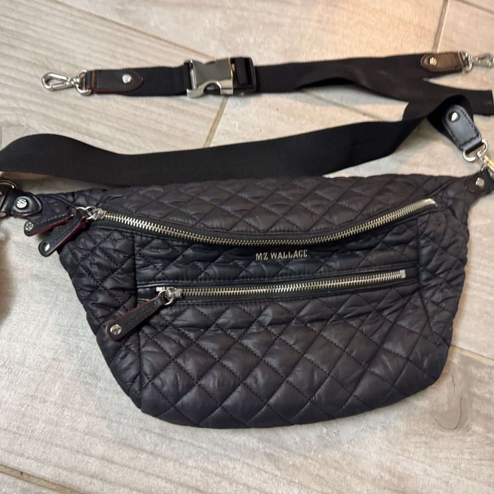 MZ Wallace Quilted Black Belt Bag
